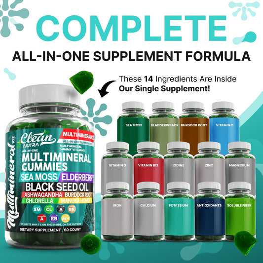 Clean Nutraceuticals open bottle with green apple gummies visible