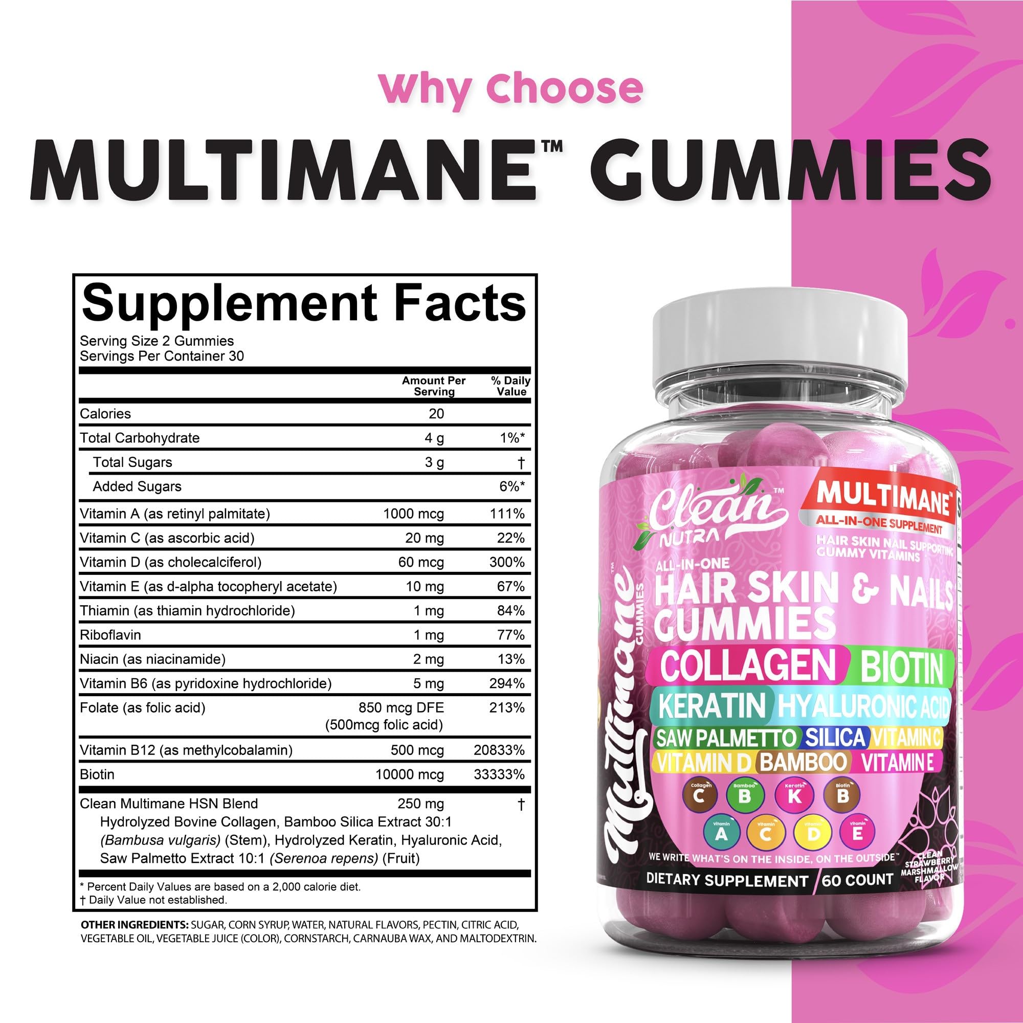 Strawberry marshmallow flavor gummies close-up