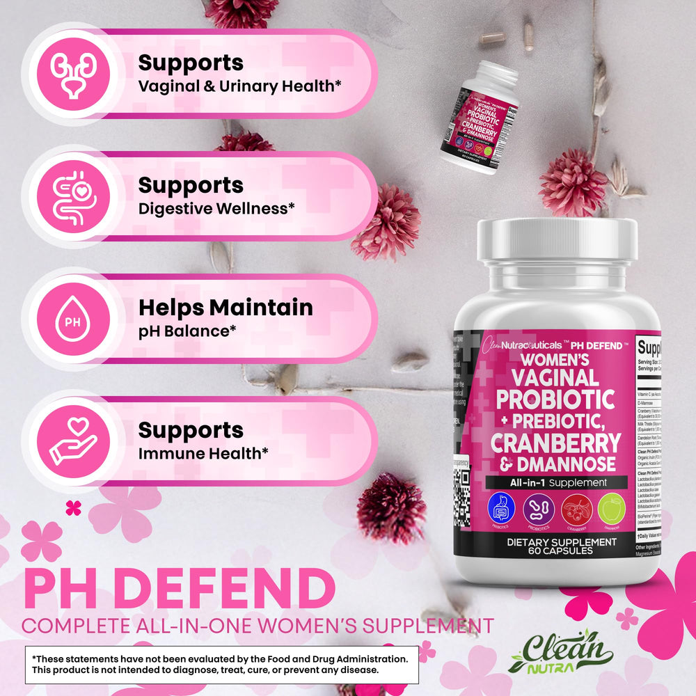 Artwork showing vaginal flora balance with Lactobacillus strains