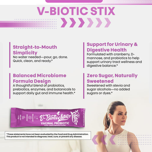 Close-up of V-Biotic STIX powder sticks