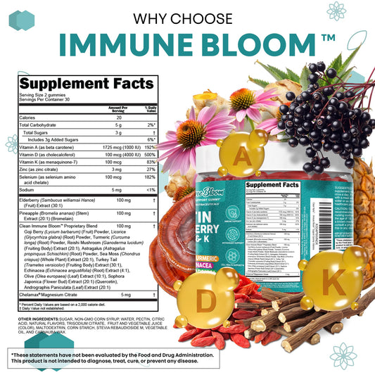 Close-up of mixed berry lemonade immune gummies