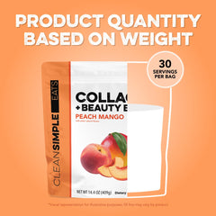 30-serving pouch of Clean Simple Eats Collagen Powder Beauty Blend ready for daily routine