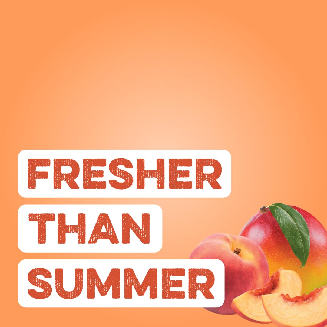 Glass with Clean Simple Eats Collagen Powder Beauty Blend peach mango swirl texture