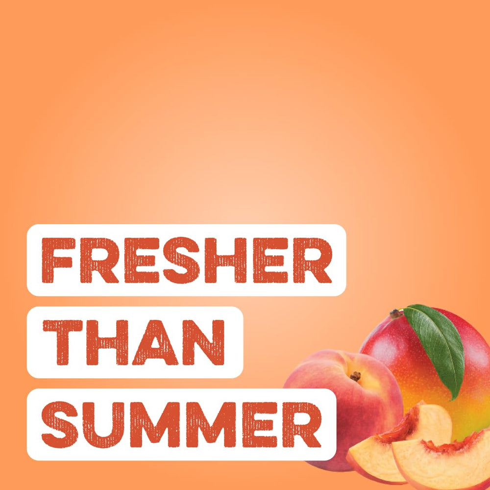 Glass with Clean Simple Eats Collagen Powder Beauty Blend peach mango swirl texture