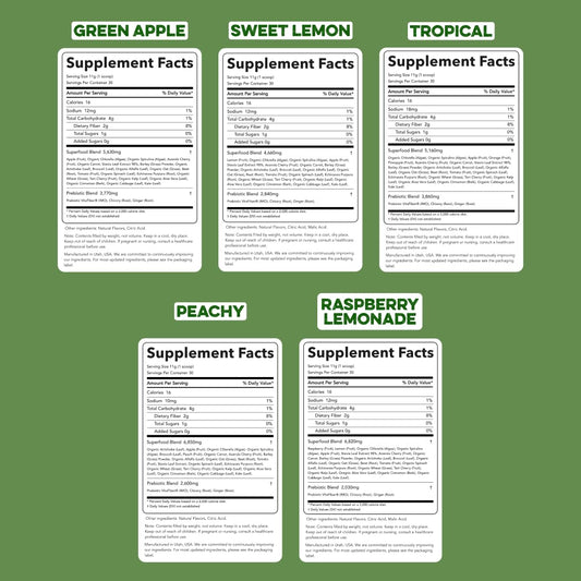Clean Simple Eats Greens Variety 10 Pack Peachy flavor