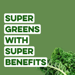 Ingredients: chlorella, spirulina, kale, spinach, broccoli among greens