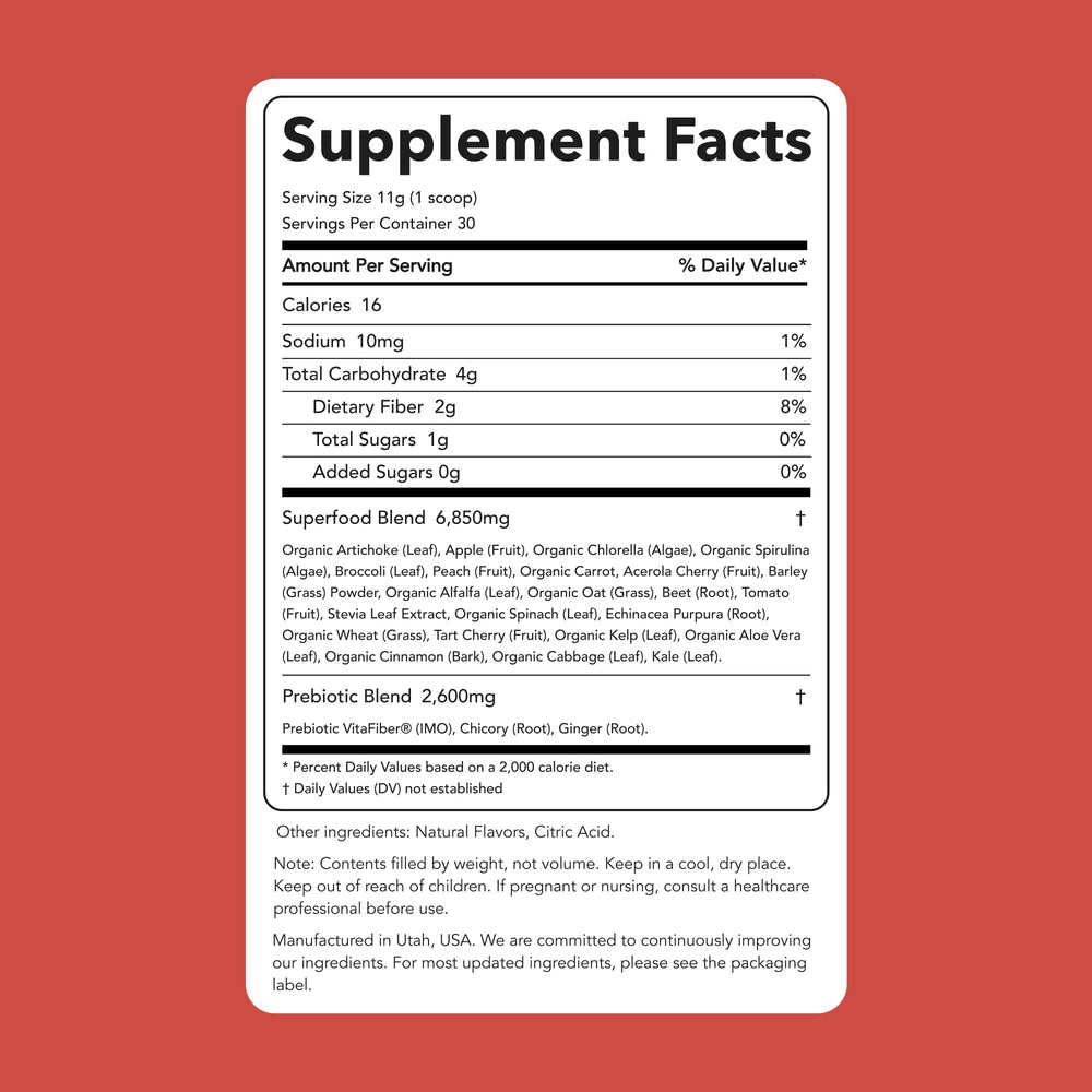 Clean Simple Eats Super Greens Powder | Peachy Greens Flavor, 30 ...