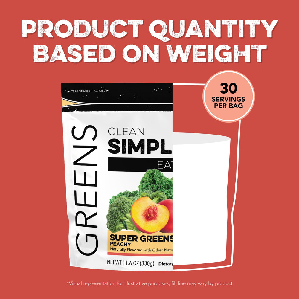 Clean Simple Eats Super Greens Powder | Peachy Greens Flavor, 30 ...