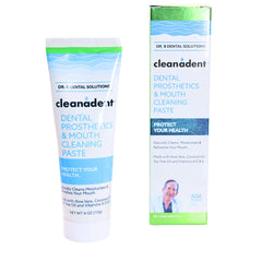 Cleanadent Denture Toothpaste 4 oz tube with mint leaves