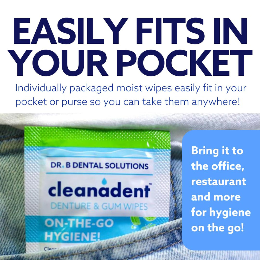 Denture stains removed using Cleanadent Wipes