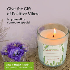Sage candles creating cleansing and manifestation ambiance