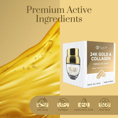 Gold particles in the cream hint at luxury radiance and glow