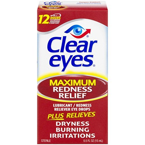 Clear Eyes Maximum Redness Relief Eye Drops pack of 2 bottles for on-the-go eye care.