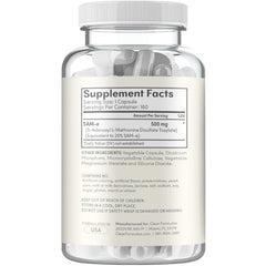SAM-e 500mg label showing vegan and non-GMO