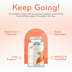 Illustration of liver and brain support with SAM-e 500mg