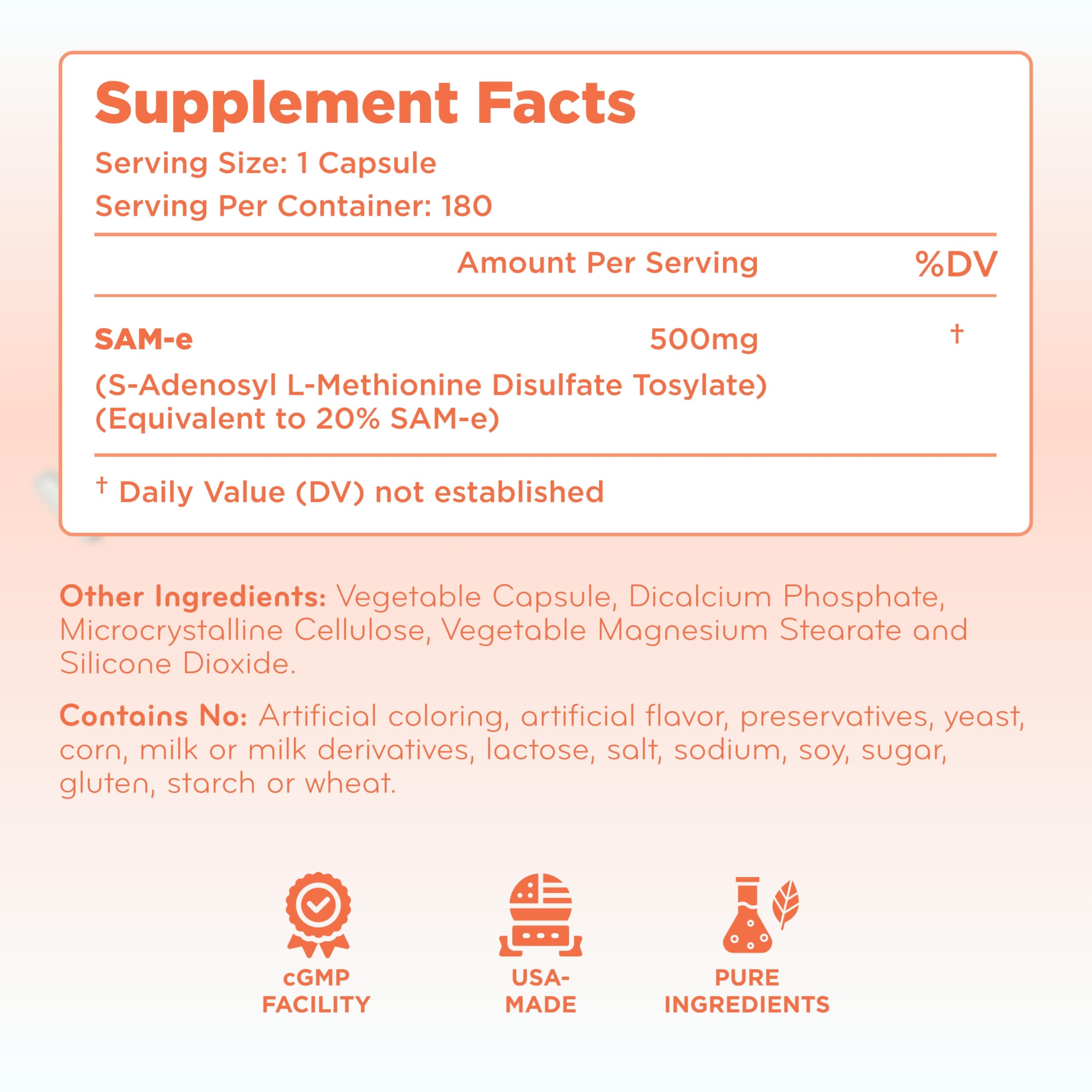Product box and bottle display for SAM-e 500mg