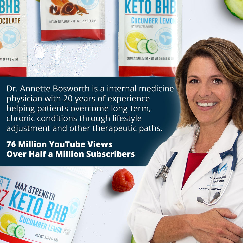 Close-up of clear ketones liquid BHB packets
