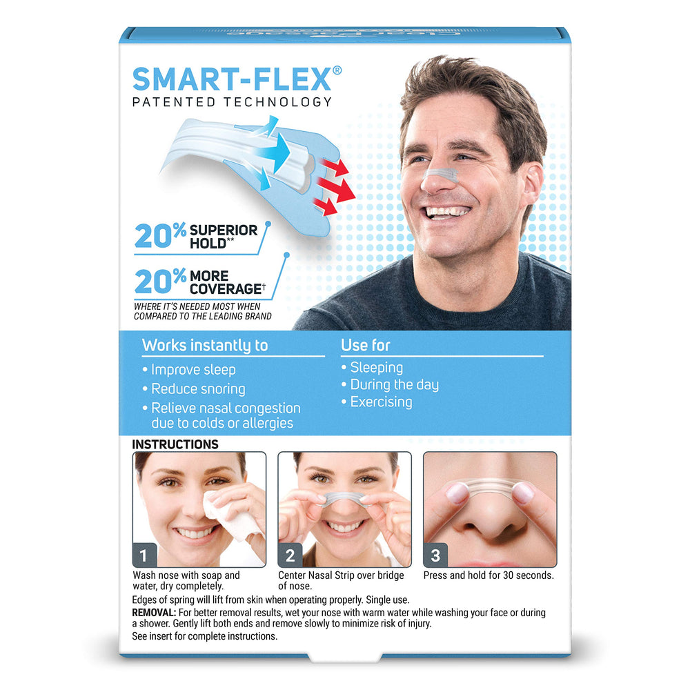 Clear Passage nasal strip highlights 20% more hold and coverage claim