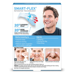 Clear Passage nasal strip highlights 20% more hold and coverage claim