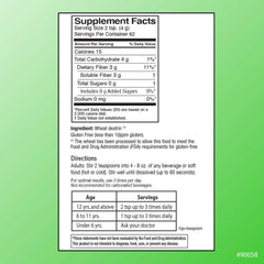 Non-thickening, tasteless fiber powder mixing into a beverage