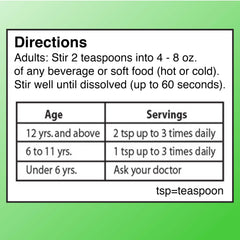 Adult and child 6+ allowed daily fiber supplement
