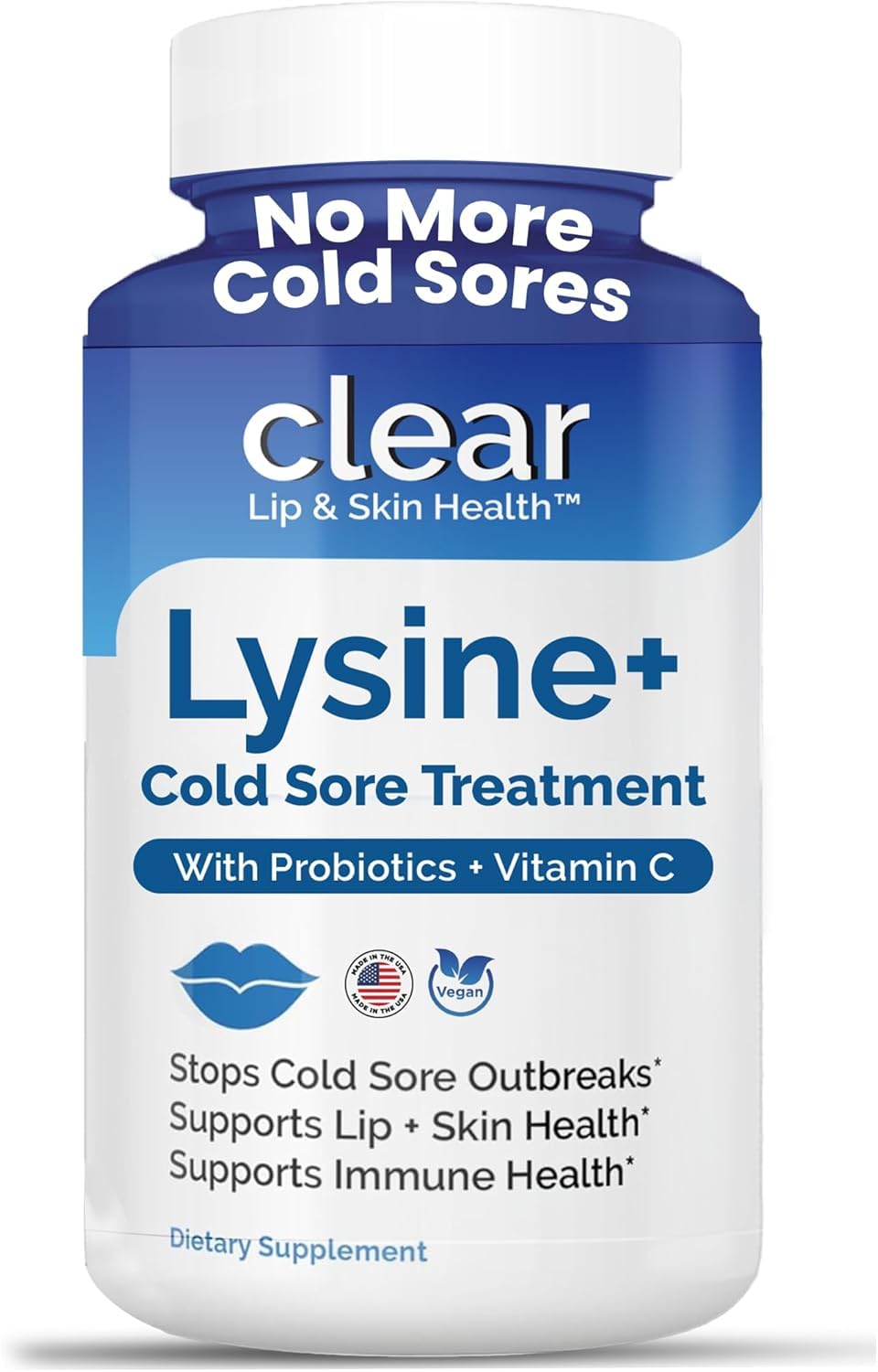 Clear Probiotics Lysine bottle – lip and skin support