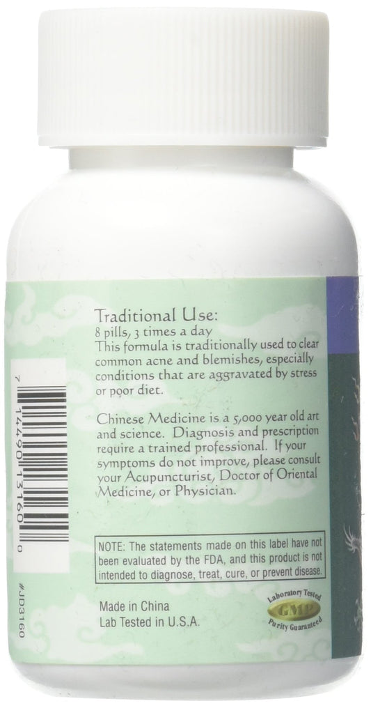 Close-up of Clear Skin Margarite Acne Pills label