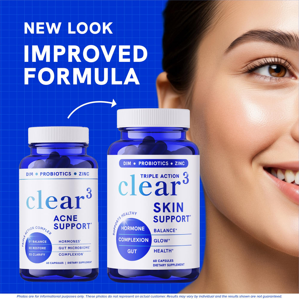 Close-up of Clear Skin Supplement bottle label