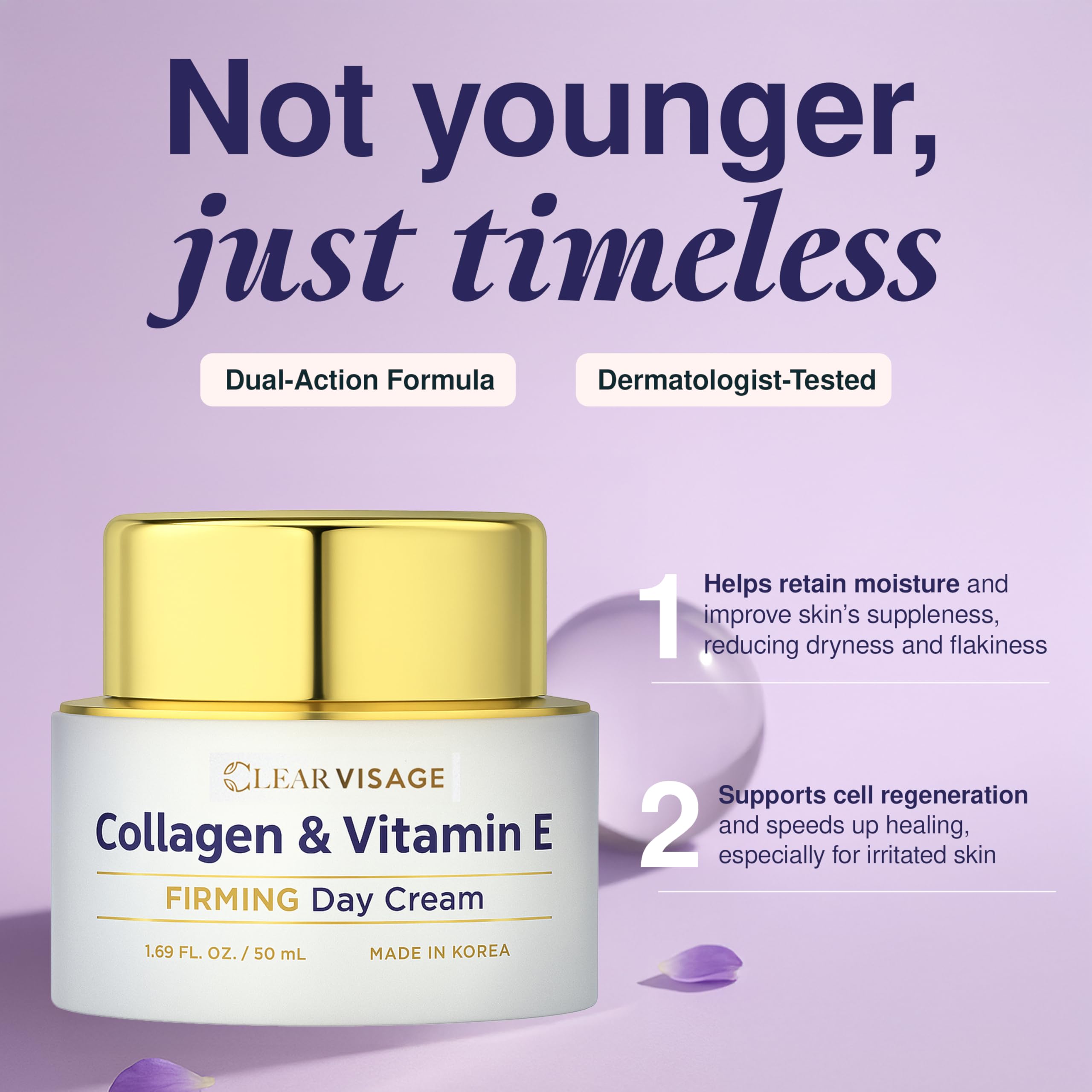 Clear Visage pump bottle enabling easy, precise daily application