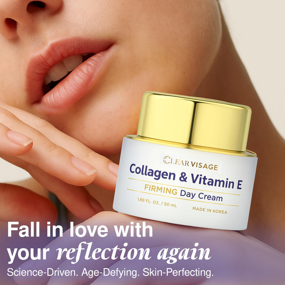 Close-up of creamy texture of Clear Visage moisturizer for smooth skin
