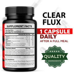 Clear Flux supplement ingredients illustration
