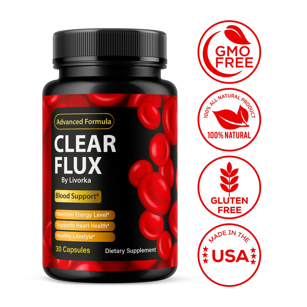 Clear Flux pills arranged in a row