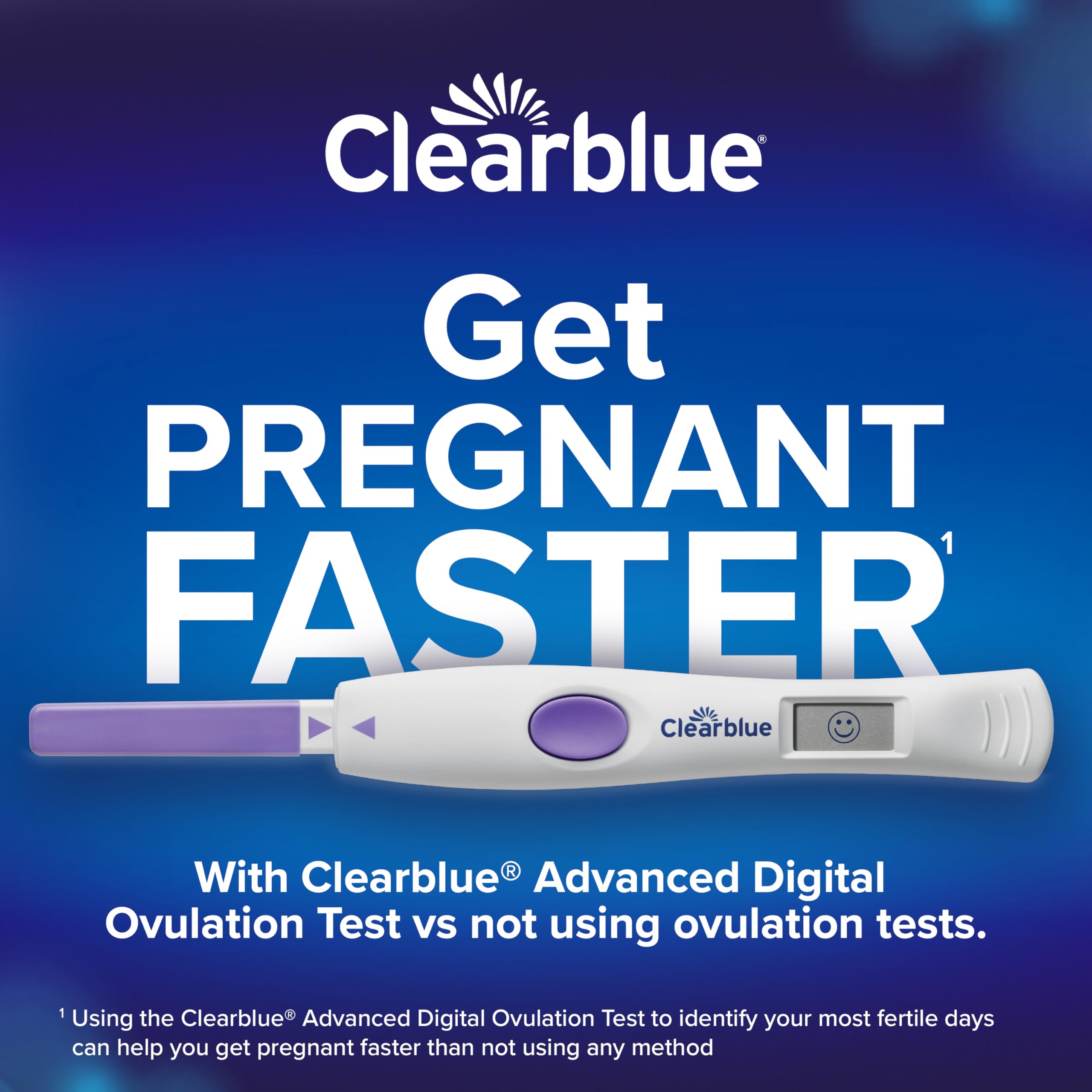 Digital results screen with smiley indicating Peak Fertility