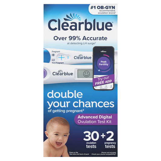 Close-up of Clearblue Advanced Digital Ovulation test sticks