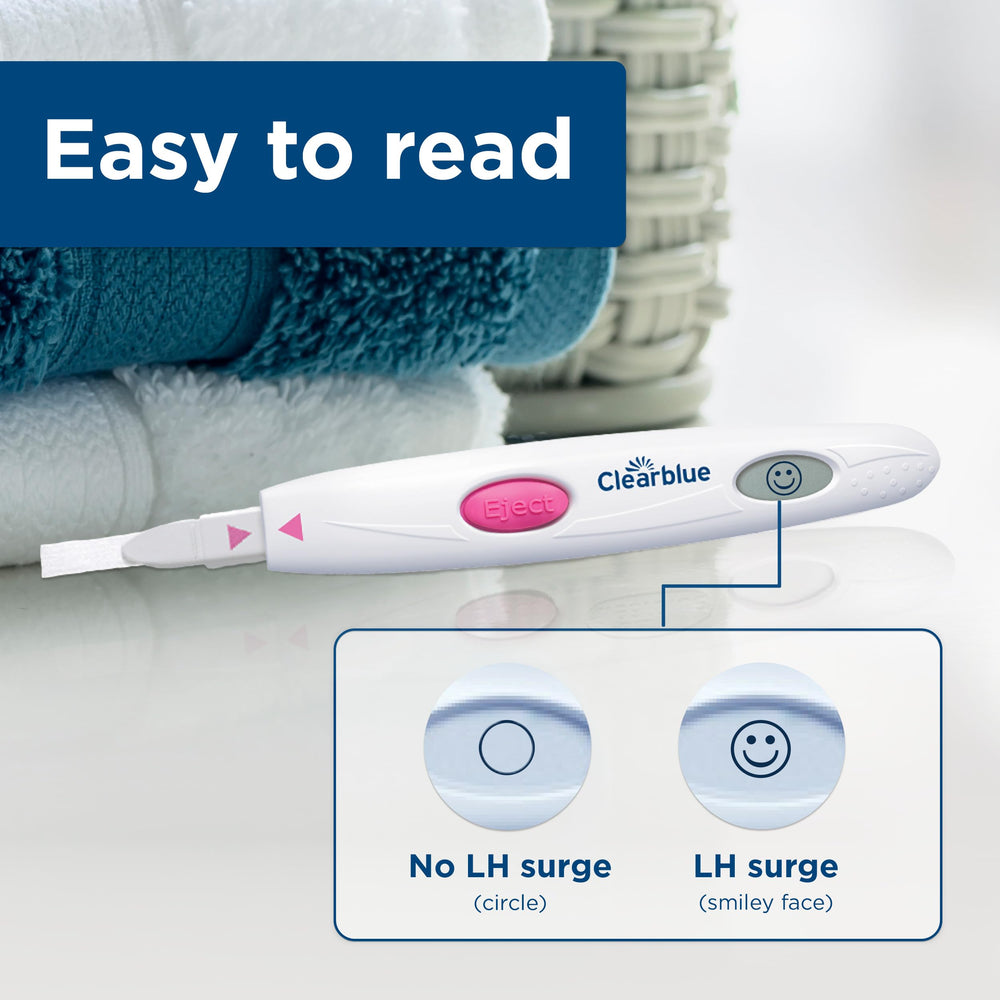 Close-up of Clearblue ovulation test sticks