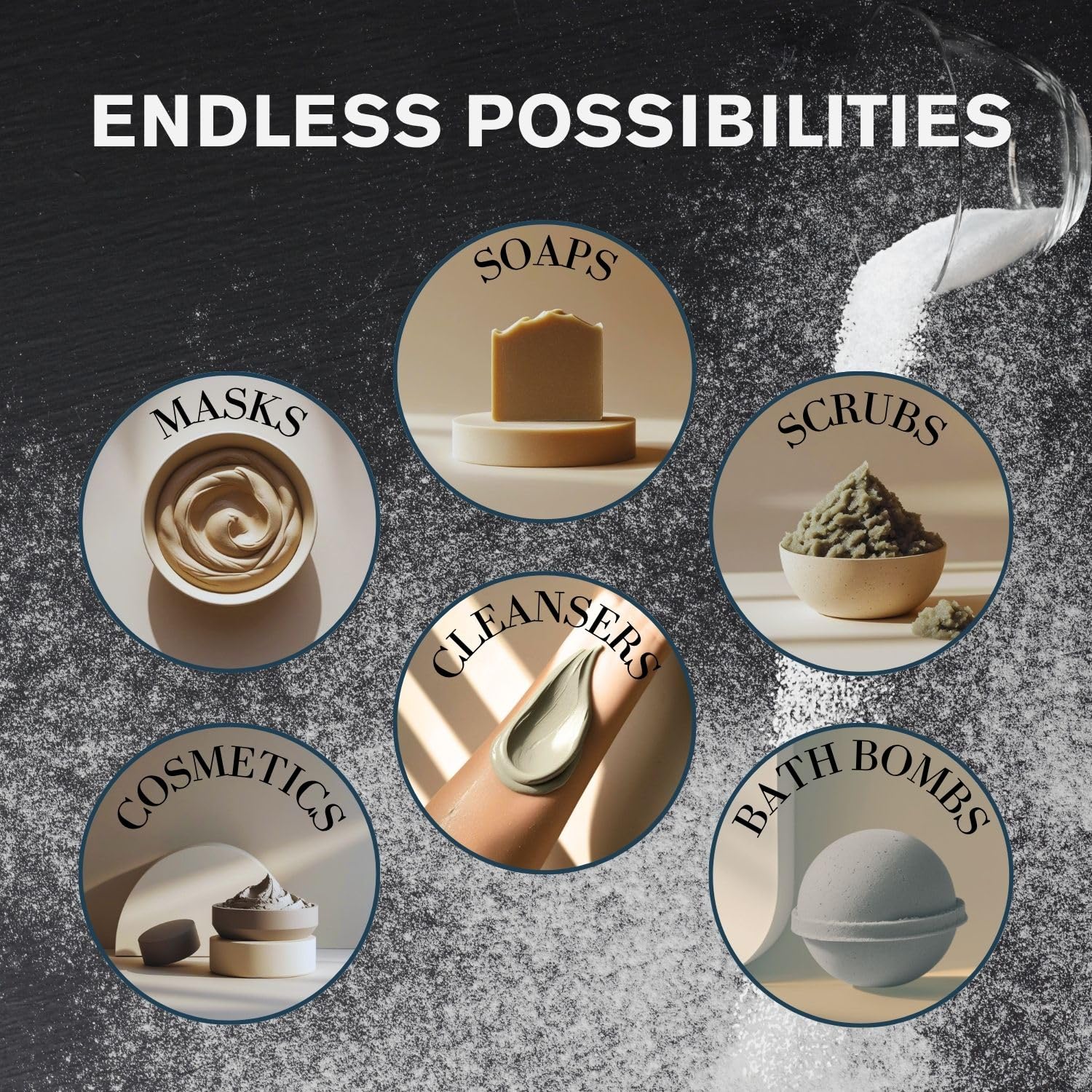 Face scrub formulation with pumice powder for smooth skin.