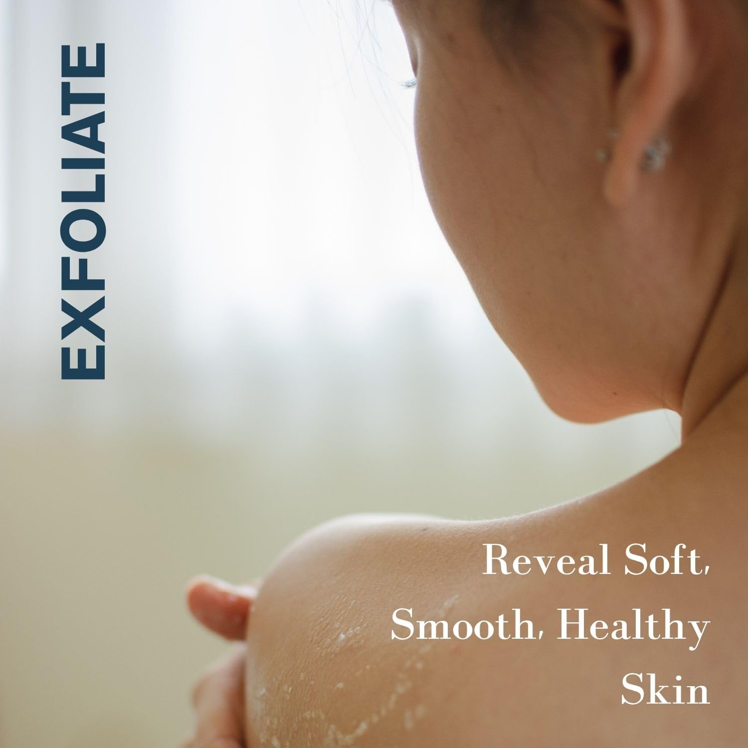 Foot care scrub using pumice powder to refresh tired feet.