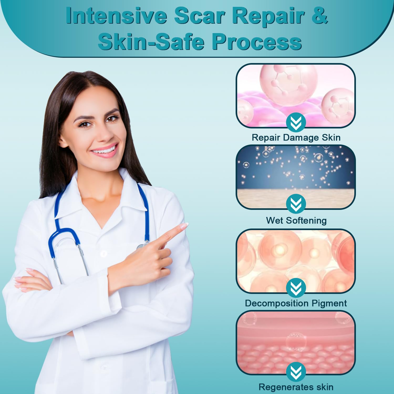 ClearPiny Scar Cream gel texture emphasizing easy absorption and light feel.