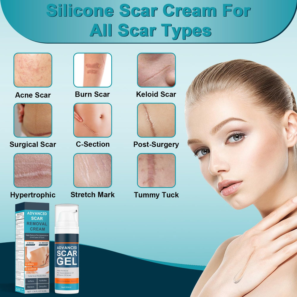 ClearPiny Scar Cream tube in hand showing quick-drying, non-greasy application.