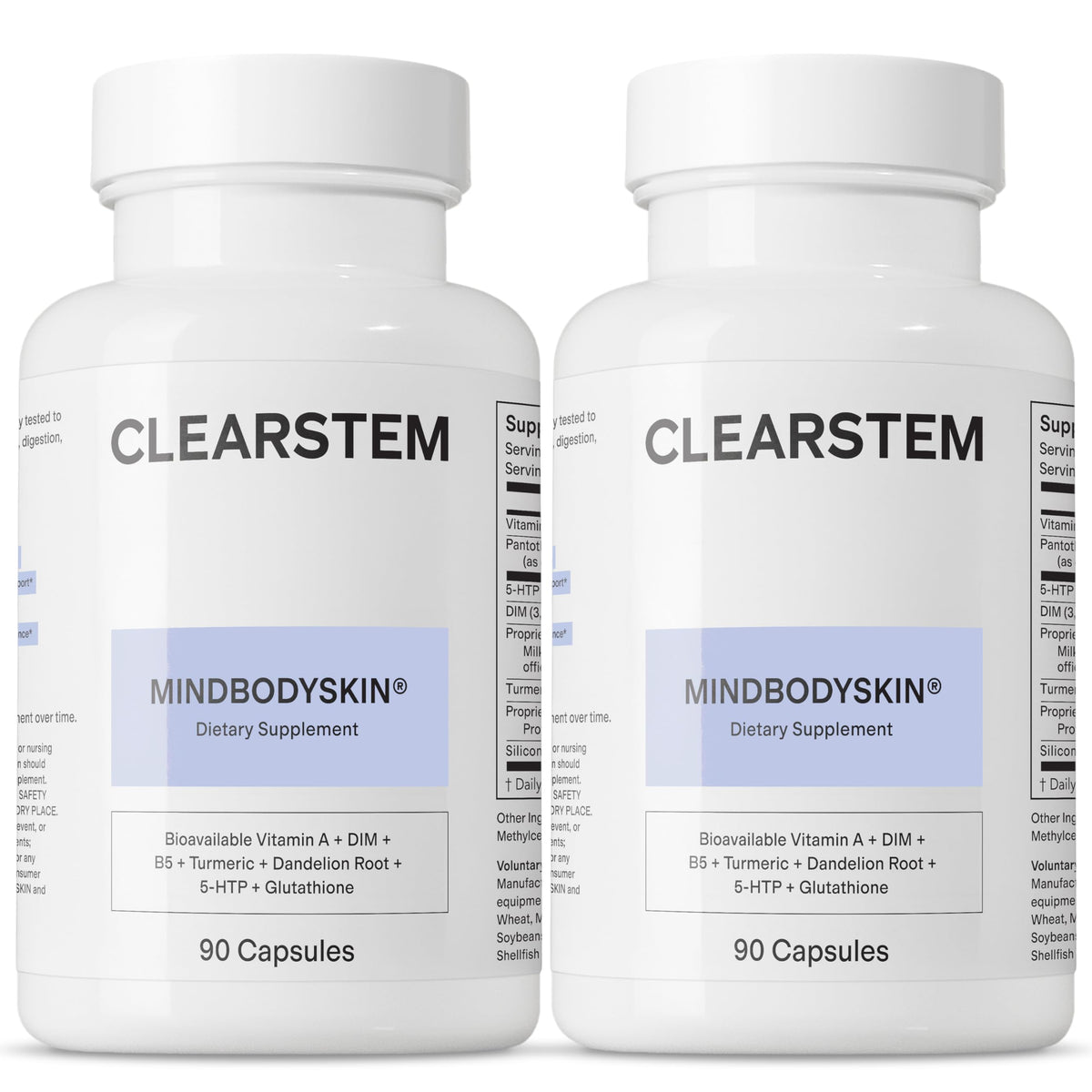 CLEARSTEM MINDBODYSKIN bottle and label