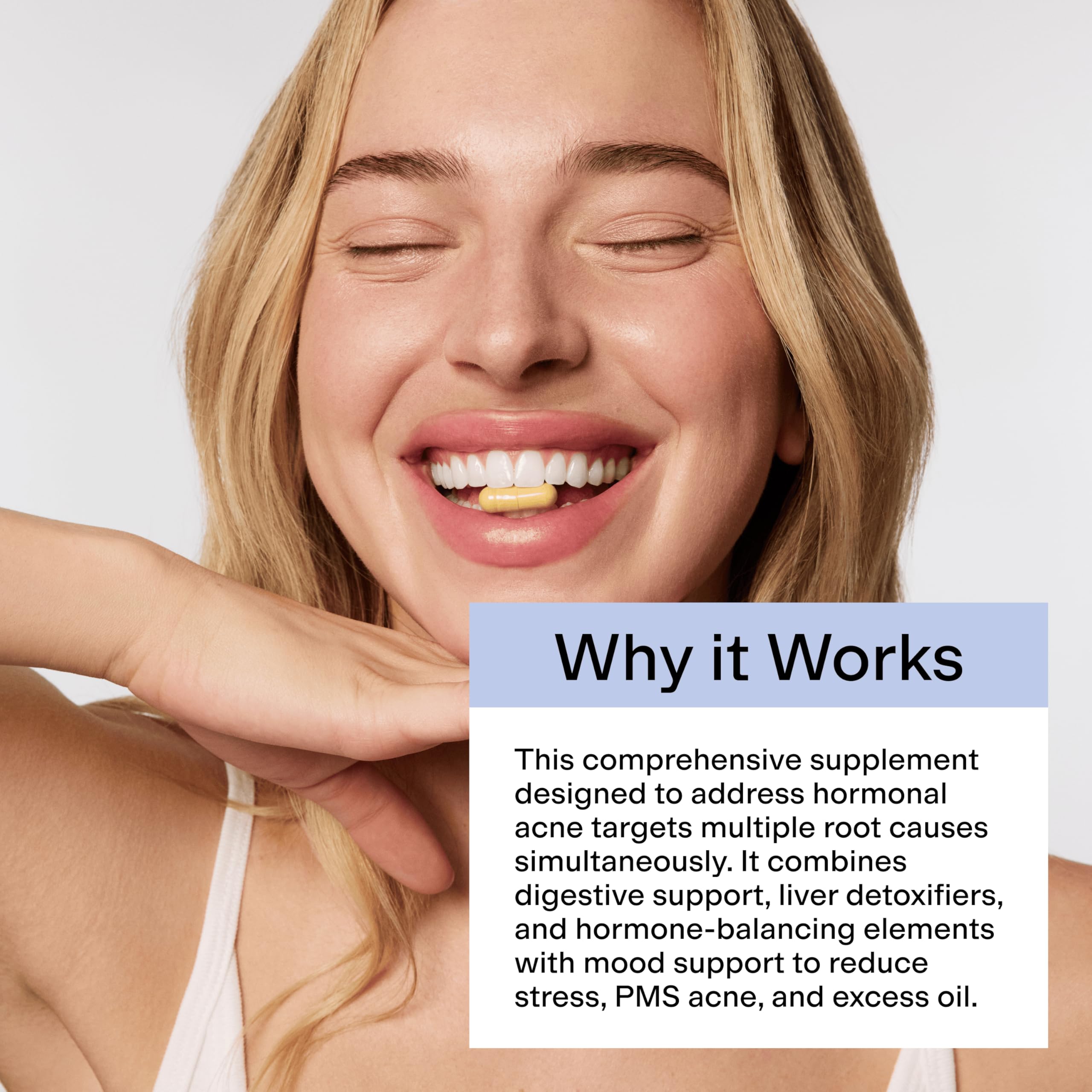 Visual concept of hormone balance and clearer skin