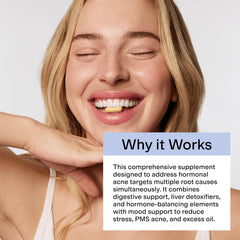Visual concept of hormone balance and clearer skin