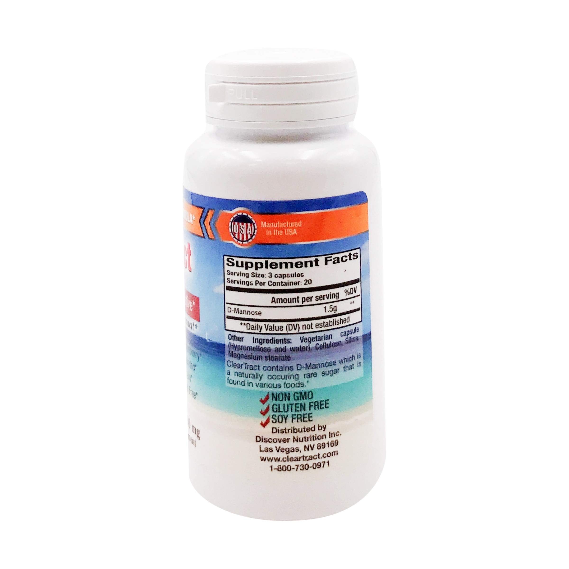 Cleartract D-Mannose capsules outer bottle with label