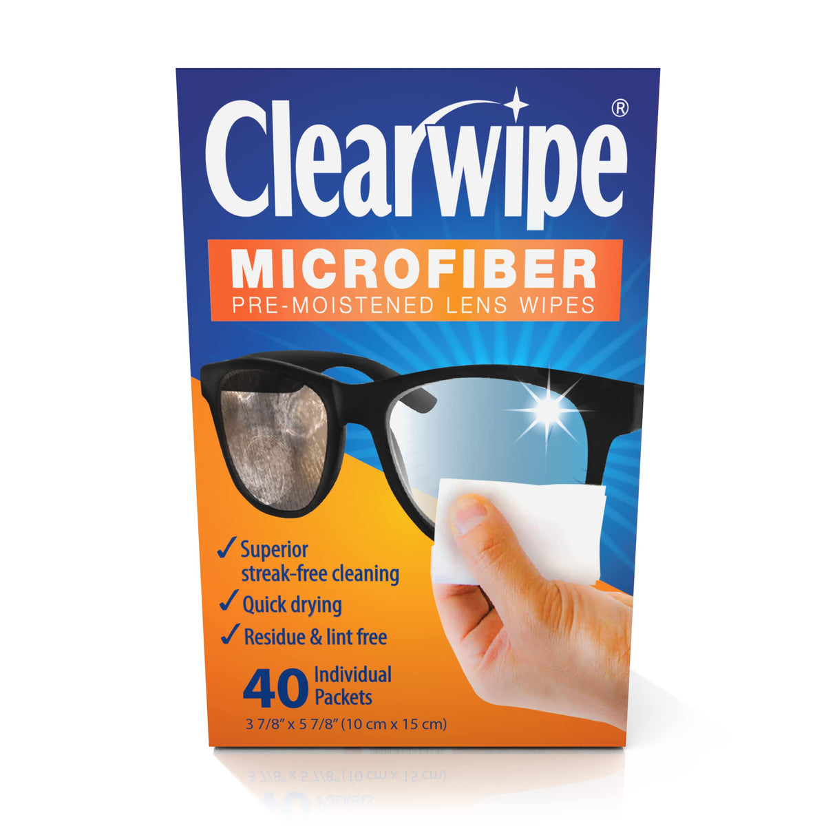 Open box showing 40-count ClearWipe wipes