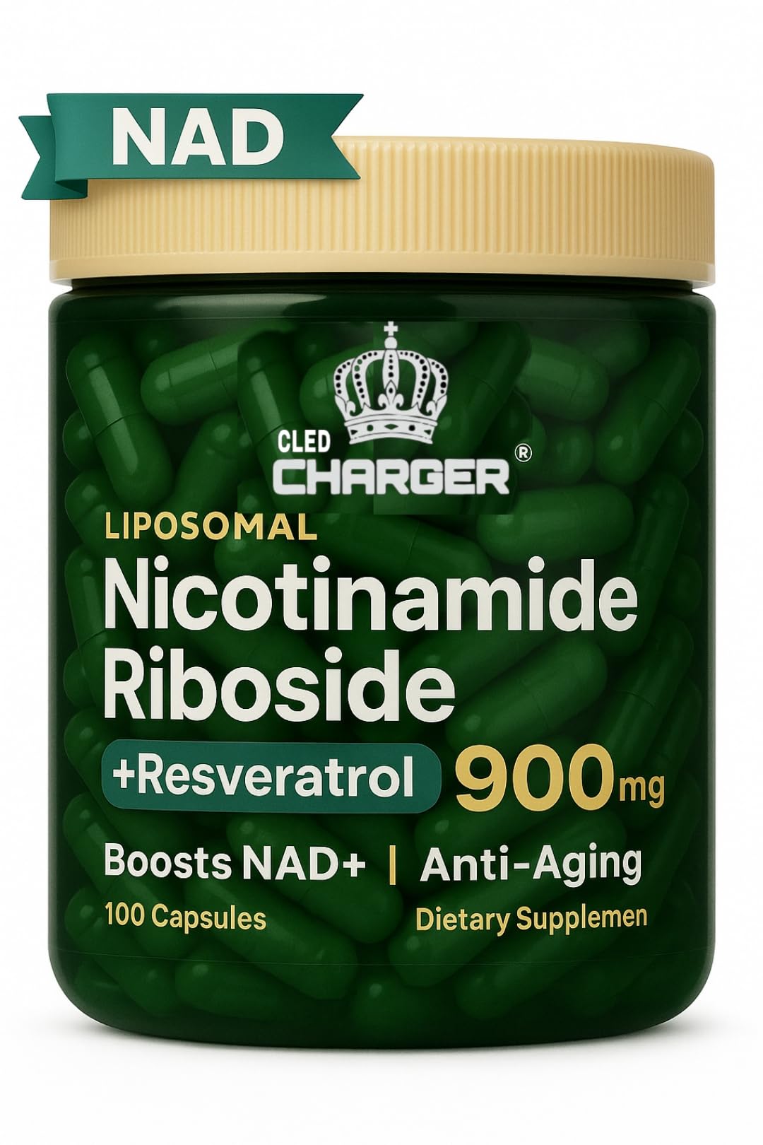 Cled Charger Liposomal NAD+ Booster bottle