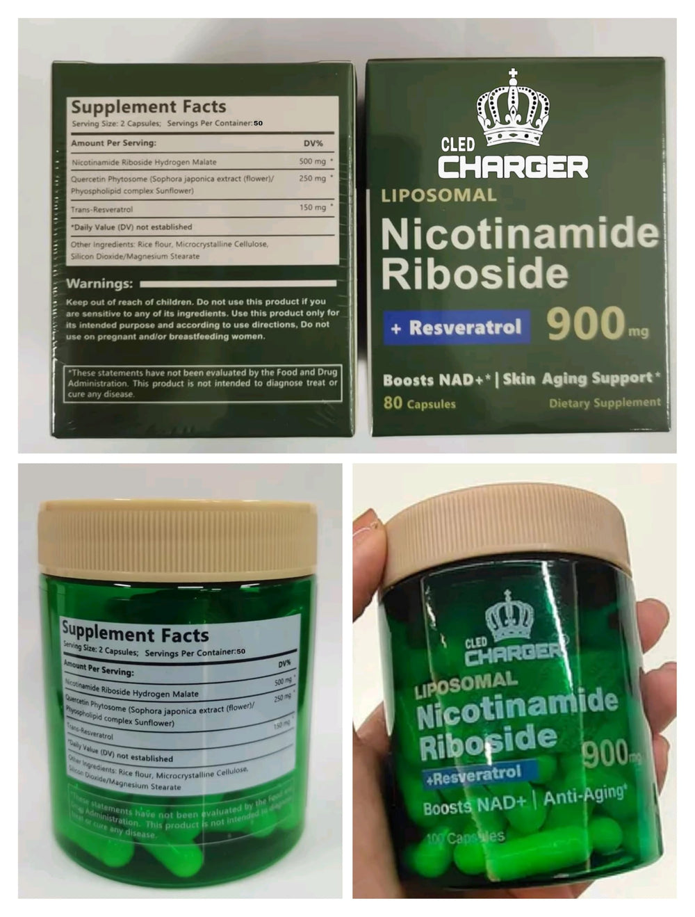 Packaging showing 100 capsules bottle