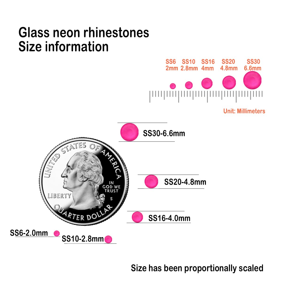 CLEKSPOYE glass rhinestones neon pink for crystal shine on outfits