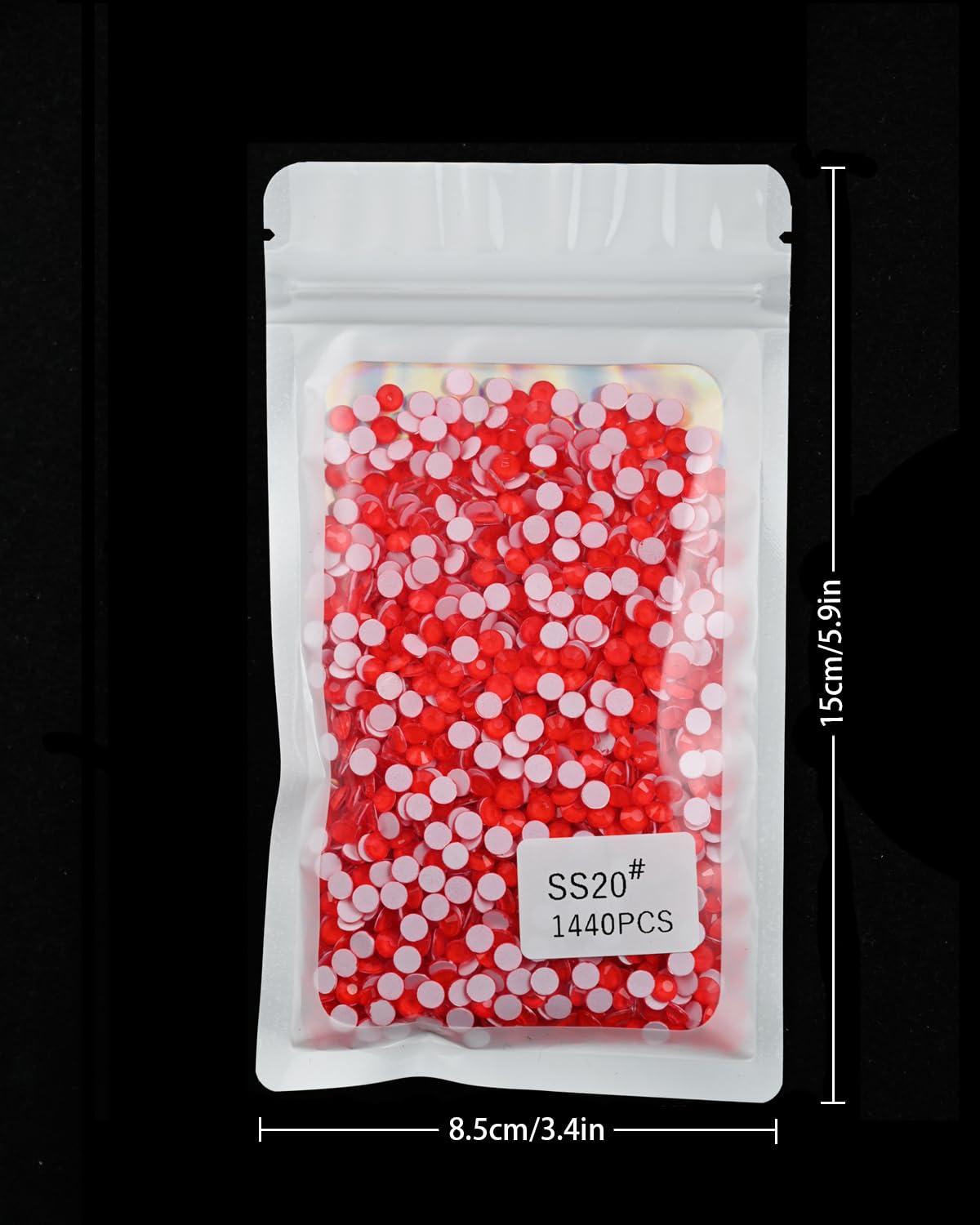 CLEKSPOYE neon red rhinestones sparkle under UV light for outfits.