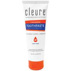 Front view of Cleure Cinnamon Toothpaste 4oz tube