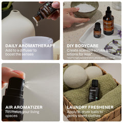 Diffuser-ready essential oils featured in Cliganic Top 5 Classics